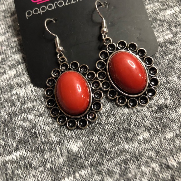 Brick Red Fishhook earrings - Picture 1 of 3